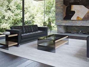 Fiction Coffee Table w/ Smoked Glass Accents