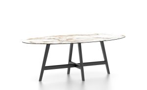 Oval Porcelain Table – Base DV (Also Available with Wood Top)